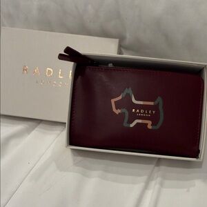 RADLEY LONDON Burgundy Zip-Around Wallet with Scottie Motif